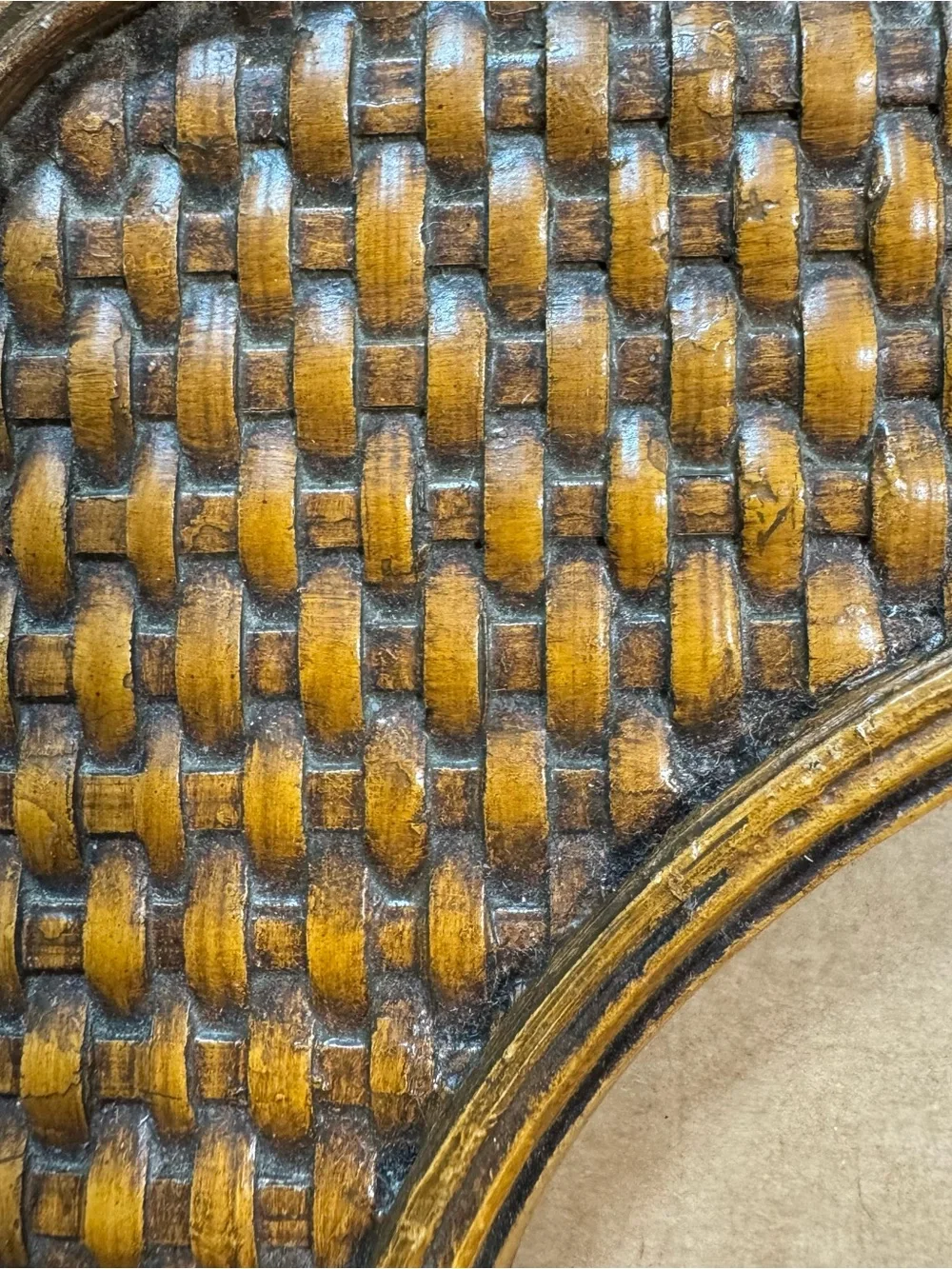 Vintage Woven Wicker and Rattan Picture Frame